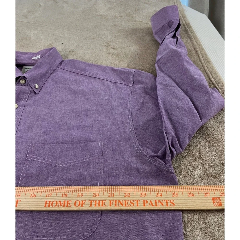 Banana Republic Adventure Outfitters‎ Shirt Mens L Purple Cotton Button Down